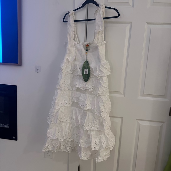 Farm Rio Ruffle Embroidery Midi Dress - Picture 2 of 3